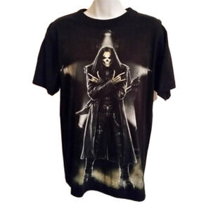 Spiral direct goth metal head skeleton boyfriend tee M